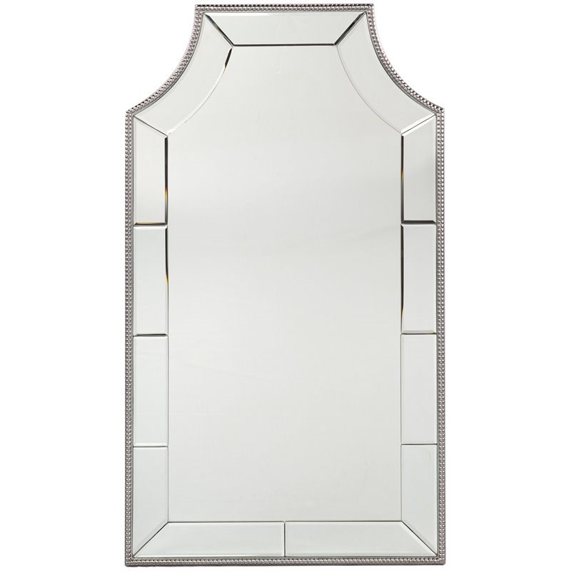 SEI Furniture Leaston Decorative Wall Mirror with Silver Frame