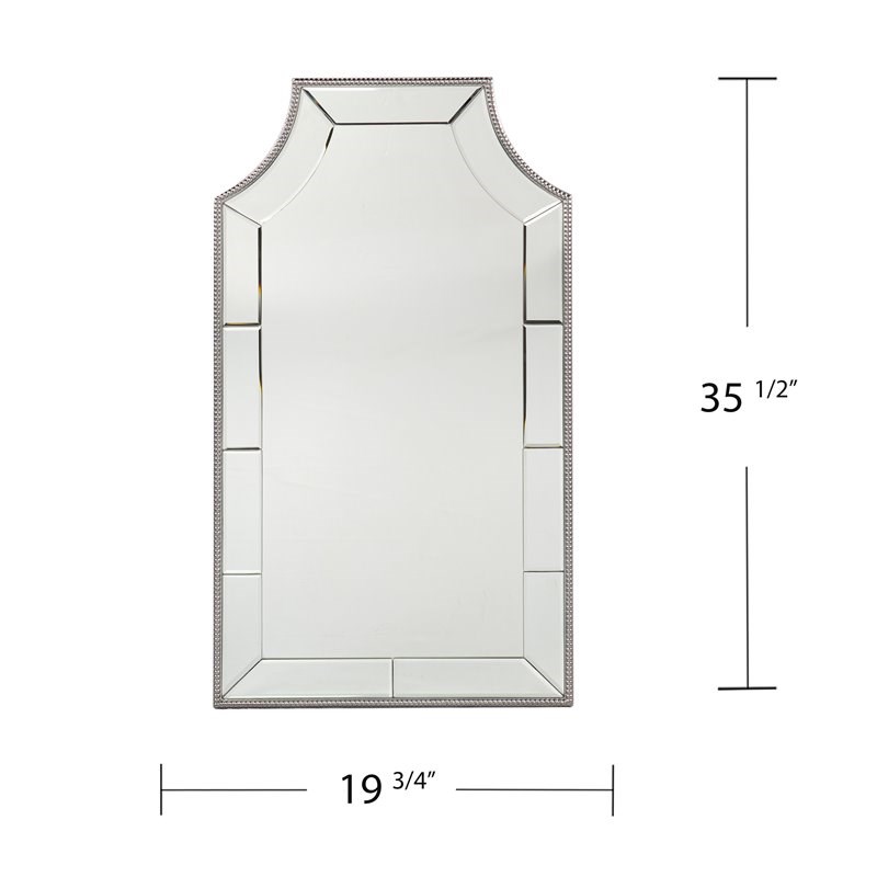 SEI Furniture Leaston Decorative Wall Mirror with Silver Frame