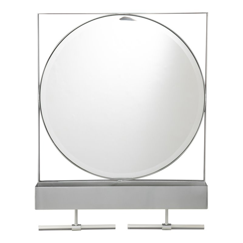 SEI Furniture Anthrop Decorative Mirror with Storage in Silver