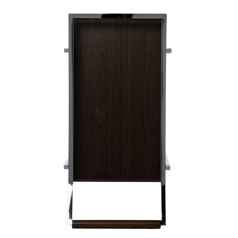 Southern Enterprises Dorben Wood and Iron Rolling Bar Cart in Brown