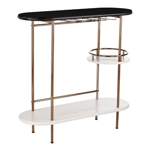 SEI Furniture Dagney Table with Glassware Storage in Champagne