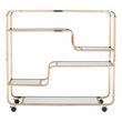 SEI Furniture Maylynn Art Deco Bar Cart in Mirrored Shelves/Champagne