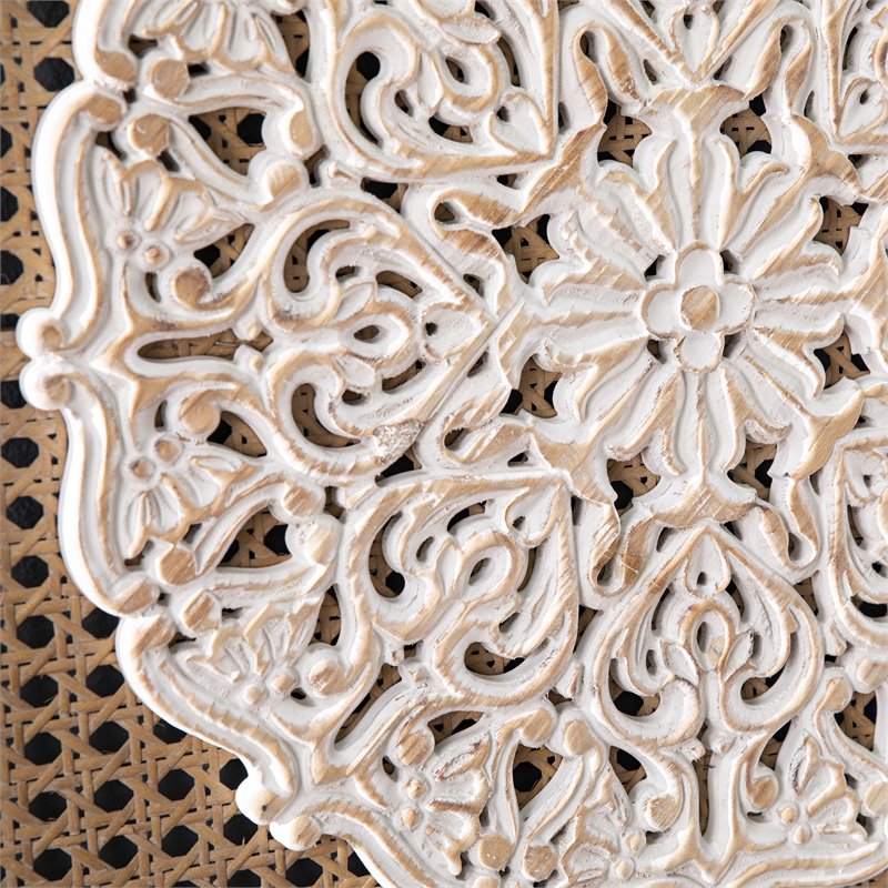 SEI Furniture Heraldi Wall Decor Panel in Natural/Distressed White