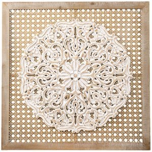 SEI Furniture Heraldi Wall Decor Panel in Natural/Distressed White