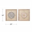 SEI Furniture Lamsting Wall Panels in Natural/Distressed White (Set of 2)