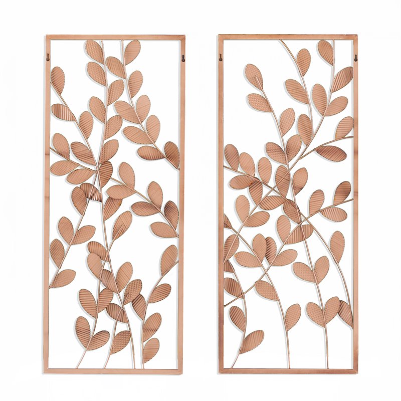 SEI Furniture Binet Metal Wall Decors in Dark Gold/Bronze (Set of 2)