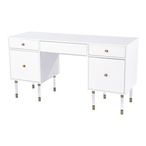 SEI Furniture Helston Modern Engineered Wood Writing Desk in White