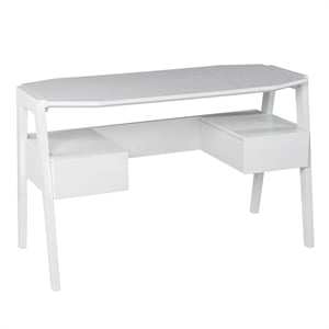 SEI Furniture Clyden Engineered Wood Writing Desk with Storage in White