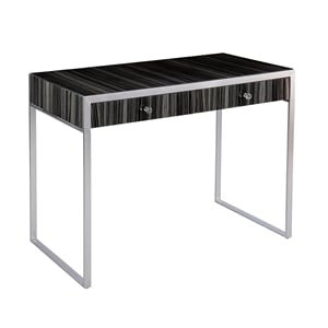 SEI Furniture Harpsden Engineered Wood Writing Desk in Silver/Black