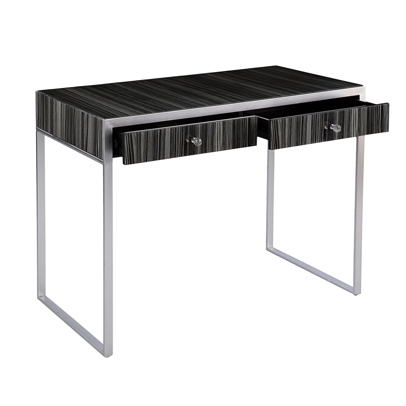 SEI Furniture Harpsden Engineered Wood Writing Desk in Silver/Black