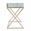 SEI Furniture Kamblemore Writing Desk in Gold/Gray/White Faux Marble