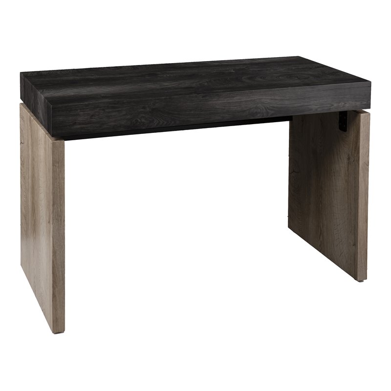 SEI Furniture Hapsford Engineered Wood Writing Desk in Black/Natural