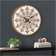 SEI Furniture Moravelle Round Wall Clock in White/Natural/Black