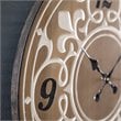 SEI Furniture Aprille Round Wall Clock in Natural/White/Black