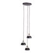 SEI Furniture Renmarco 3-Light Cluster Pendant in Black/Antique Brass