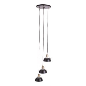 SEI Furniture Renmarco 3-Light Cluster Pendant in Black/Antique Brass