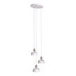 SEI Furniture Renmarco 3-Light Cluster Pendant in White/Antique Brass