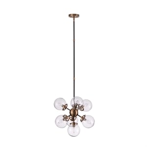 SEI Furniture Boltonly Contemporary 7-Light Pendant Lamp in Black/Gold