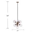 SEI Furniture Boltonly Contemporary 7-Light Pendant Lamp in Black/Gold