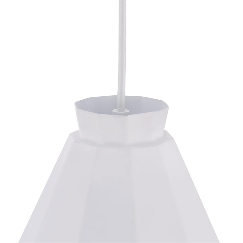 SEI Furniture Millie Transitional Iron Metal Pendant Lamp in Matte White