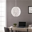 SEI Furniture Alakesh Round Woven Pendant Lamp Shade in White