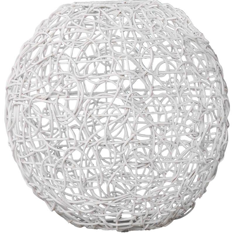 SEI Furniture Alakesh Round Woven Pendant Lamp Shade in White