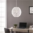 SEI Furniture Alakesh Round Woven Pendant Lamp Shade in White