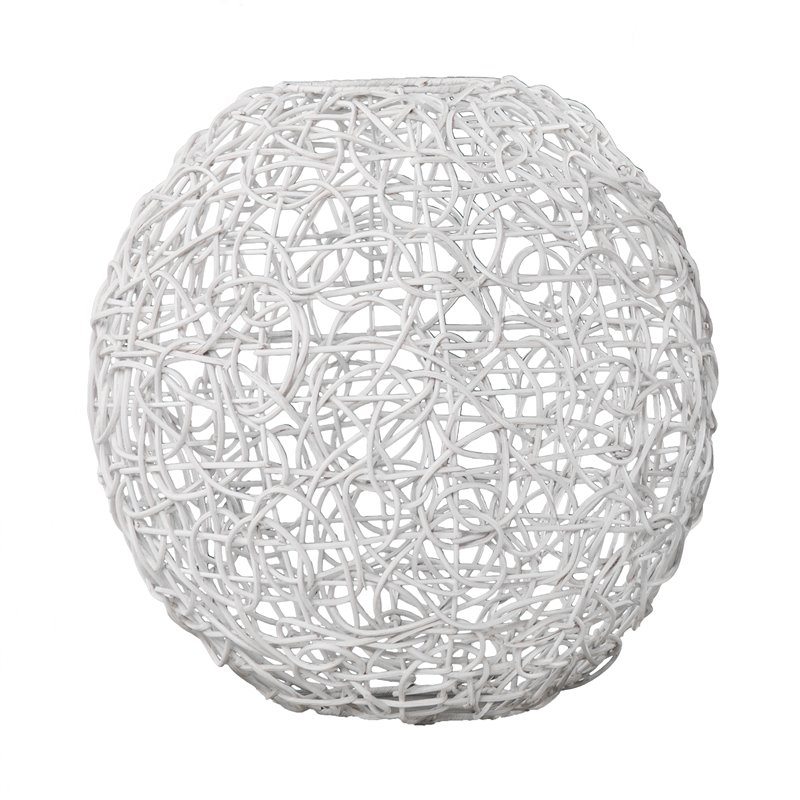 SEI Furniture Alakesh Round Woven Pendant Lamp Shade in White