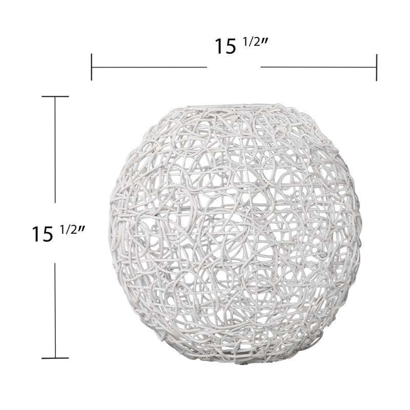 SEI Furniture Alakesh Round Woven Pendant Lamp Shade in White