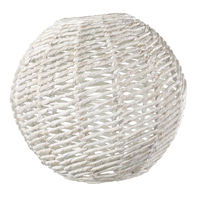SEI Furniture Cartaxo Round Pendant Lamp Shade in White Washed