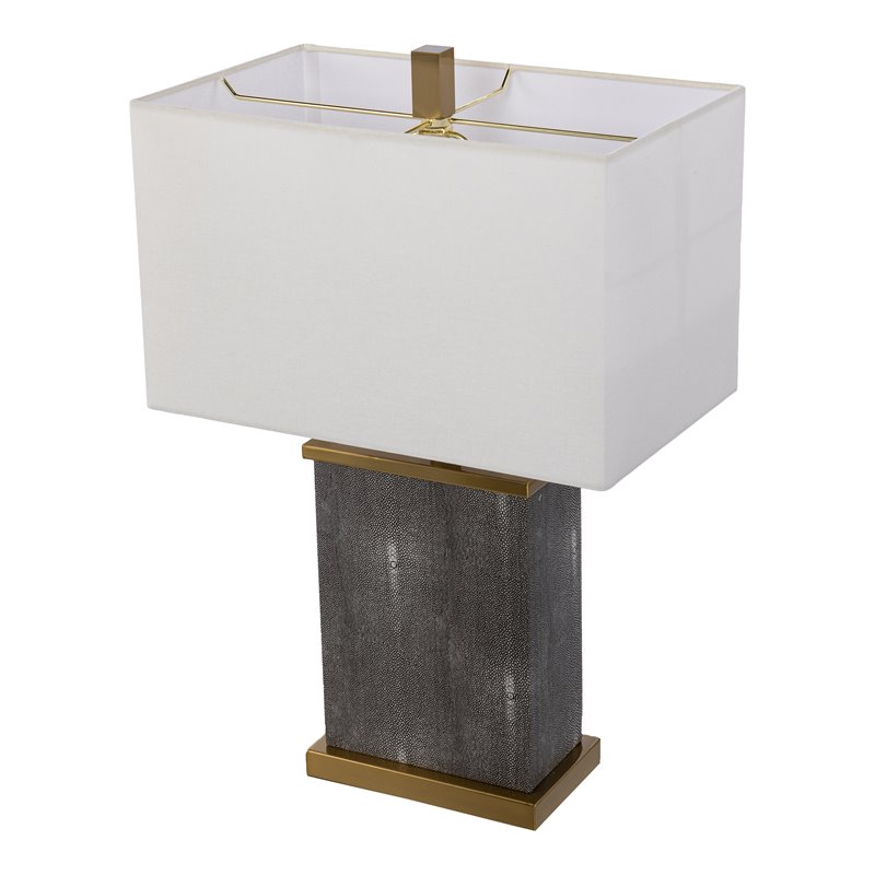 SEI Furniture Lavano Table Lamp with Shade in Black/White/Gold