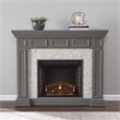 SEI Furniture Dakesbury Faux Stone Electric Fireplace in Gray Faux Stone