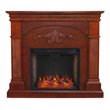 SEI Furniture Sicilian Smart Engineered Wood Electric Fireplace in Mahogany