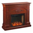 SEI Furniture Sicilian Smart Engineered Wood Electric Fireplace in Mahogany