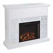 SEI Furniture Wansford Contemporary Electric Fireplace in White with Mirror