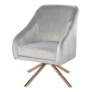 sei furniture parkano velvet upholstered accent chair in silver/champagne