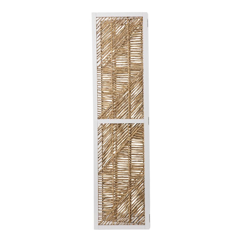 SEI Furniture Quilino Woven Room Divider Screen in White/Natural