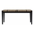 SEI Furniture Gallocano Ash Wood and Seagrass Bench in Black/Natural