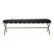 SEI Furniture Clairvoix Modern Faux Leather Bench in Black/Gold