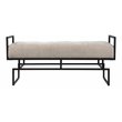 SEI Furniture Coniston Fabric Upholstered Bench in Beige/Gunmetal Gray