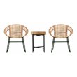 SEI Furniture Alandhra Indoor/Outdoor 3pc Bistro Set in Natural/Black