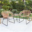 SEI Furniture Alandhra Indoor/Outdoor 3pc Bistro Set in Natural/Black