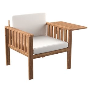 SEI Furniture Kanmill Outdoor Lounge Chair with Cushions in Natural/White