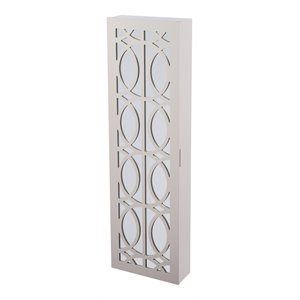 sei furniture rymont wall mount jewelry armoire in light gray/ivory