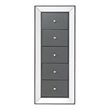 SEI Furniture Wanley 5-Drawer Jewelry Armoire in Gray/Blue with Mirror