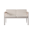 SEI Furniture Wallmond Cushioned Outdoor Loveseat Settee in Natural/White