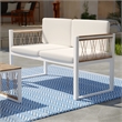 SEI Furniture Wallmond Cushioned Outdoor Loveseat Settee in Natural/White