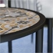 SEI Furniture Lorengo Outdoor Accent Table in Black with Multi-Color Tile