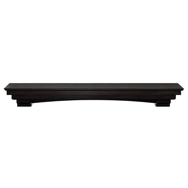 SEI Furniture Alconbury Engineered Wood Fireplace Mantel Shelf in Smoke Ash