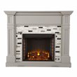 SEI Furniture Birkover Marble/Engineered Wood Electric Fireplace in Gray